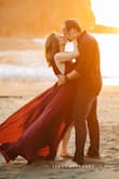 I ordered this and several other styles in the same color to try for engagement photos- this was the best style one because of the slit! The dress felt a little tight but I read another review that suggested pulling the dress down as low as it would go and then zipping- it fit perfectly then! I didn't hem it for my photos but will need to hem it to wear for anything else. - Alexa M.