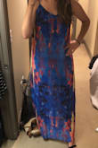 Great for a beach wedding, very cool colors. The slit does not come in front, it's on the side, wish it was more towards the front to show off the leg. Otherwise great dress. - Cal T.