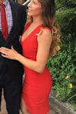 A really tight dress, but it looks killer. Didn't need a bra. Wore to a summer wedding! - Suzanne J.