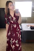 I bought this dress for fall engagement photos and it's absolutely perfect! It fits great, it's easy to wear, it flows really nice and the legs peep through the wrap slit while walking, and it just makes you feel super on-trend when you're a person who wears either scrubs or sweatpants daily. - Samantha B.