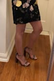 These shoes were honestly so cute and pretty comfy as far as heels are concerned. I wore these for a long night out and had no issues! I'm very glad I read reviews ahead of time and bought them a 1/2 size down though, because these fit perfectly. - Carrie G.