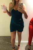 OBSESSED is an understatement! I bought this dress for my trip to Miami and it was beyond perfect. The fit is true to size, it hugs your curves and doesn't feel too tight. The color is complementing on many different skin types and complexions. Easy to dance in and the flap in the front is perfect if you are worried about your stomach. 10/10 would recommend! - Miranda H.