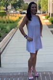 This dress is really cute. It does fit a little big, but didn't interfere with what I needed it for. If you're in between sizes order down. - Heidi W.