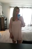 I absolutely love this dress. It fits great and I got a lot of compliments on how beautiful it is!!! I bought a size large just in case, but honestly I could have bought a medium. - Tabitha T.