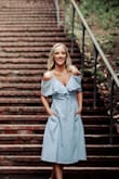 Love this dress. So comfy and pretty! The pockets are handy and the neckline is sexy, but not too revealing. - Kaydia S.