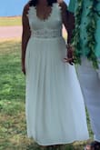 I selected this dress for my destination wedding in Hawaii. It was perfect for the occasion, comfortable, the fabric so soft and in the pictures it looked so good. I highly recommend this dress. - Rosabel T.