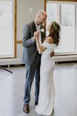 This was a great dress for my simple outdoor wedding, though it is certainly classy enough for a more formal affair as well. Pretty good material, comfortable fit, a little long but I wore heels. Slit is a little high but not bad. Very pleased with my purchase! - Bailey M.