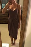 Beautiful dress, but being size 32 DD, it was too revealing in the bust area in size small for me. I would not size up though or else it'll be big everywhere else. - Yelena S.