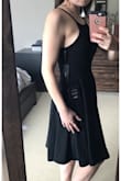 Thick, heavy fabric and a little loose in the waist - Yelena S.