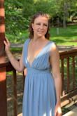 I wore this gorgeous piece to my cousin's wedding and got so many compliments. It's beautiful with a touch of sexy and is overall super flattering. I loved how the light layers caught the breeze and fluttered behind me as I walked. The bodice is cut very deep, but the straps stay in place perfectly. I can't wait for an occasion to wear it again! - Sindi C.