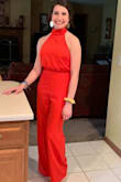A little tight in the bust, but otherwise a perfect fit! Beautiful shade of red! - Stephanie B.