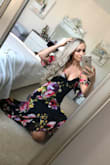 I am obsessed with this dress! I ordered 2 colors black and blue and decided to keep them both after trying them on. It flows nicely! Black really stands out and blue is very feminine.
The fit is comfortable, tiny bit big in the chest area but I wouldn't change for smaller size, I will just wear a push up bra. - Svetlana Z.