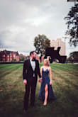 Ordered this dress for my engagement photos and it couldn't have been better. The slit is perfect but also doesn't show if you don't want it to. The length was just right, I wore 3" heels and it was just right. The back was a little long so it almost looked like a small train. It is so pretty. Recommended! - Rachel P.