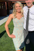 This dress is so cute and great to wear to a wedding. I will say it is a little snug from the waist down. The first night I wore it I ripped the seam at the bottom of the dress when I was taking it off :( - Claire G.