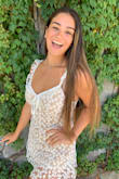 Perfect dress it is so cute in person I love the way it looks on very girly one of my best purchases, very true to size ordered a medium. - Skylar E.