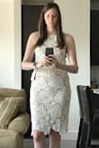 I love the length and cut of this dress. So comfortable and flattering at the same time...but I really didn't like the nude underlay. I wish it could just be white on white. I may repurchase if I can't find another dress for all my upcoming wedding events. - Shelley T.