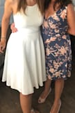 I bought this for my bridal shower and I loved it! It was super comfy and fit true to size. Will probably order it in black too! - Barbara B.