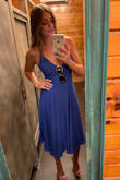 This dress was perfect. I wore it to a wedding and got so many compliments. The lace-up back is sexy and the length was gorgeous. The color really popped and I felt like a million bucks in it! - DANA G.