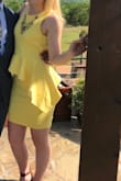 I absolutely loved this dress! I had been searching for a long time for a dress to wear to an outdoor wedding in Texas. The dress was tight but the fabric is extremely comfortable. The ruffle around the waist is very flattering as well. I'll definitely be wearing this to many more events! - Aimee S.