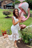 This dress was absolutely PERFECT for my bridal shower. I have a small bust and waist, but wider hips; and the size XS fit me like a glove. I did not have to wear a bra, but I did have to wear lighter/flesh-colored underwear. Dresses are usually difficult for me (small up top or big on the bottom), but not this one! I will probably wear it again for my rehearsal dinner and any other reason I can find! - Kaitlin D.