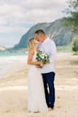 I wanted to simple, elegant, inexpensive dress for my beach elopement in Hawaii. This dress was perfect! I normally wear a size 2-4, and the Small fit really good. I had it altered a bit since the bust gaped a little, but otherwise it fit great. The skirt has a couple layers and flows very nicely. I received tons of compliments on how beautiful this dress was! - Carolyn R.