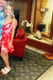 I wore this dress the weekend of 4th of July for my engagement party. I received so many compliments on it and it fit like a glove. The dress made me feel super tiny and covered areas that I'm typically self conscious about! 5 stars! - Logan J.