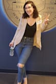 I love this blazer! What I love the most about it, is that it can be dressed up or down. It looks super cute with a little black dress, or nice business casual pants.  Love the versatility!  Only thing I don't love, is that it wrinkles a little too easily - Rivka G.