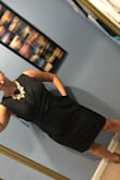 I got a large, I'm on the shorter side and it comes right above my knees. Perfect for work or a wedding. I'm obsessed!! - Alex S.