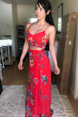 I love that the top is adjustable. I almost went with size large because I am a breastfeeding mama and some reviews said the top was small. I'm normally a size medium and I got size medium and the back adjusts which is perfect for a breastfeeding mama like me since my cup size will vary for the event I wear this to (my birthday). The skirt was a perfect fit! Love love this outfit. It's my favorite purchase yet! - Christina D.