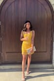 Very good quality and fits true to size. It doesn't really have any stretch but is comfortable. The yellow color was beautiful. - Kimberlyn L.