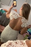 This fits great every where on my body! Where it connects in the back at the top, it is a little loose but honestly I'm obsessed with it and if you're looking for a great dress for bid day (sorority) or even a nice white dress I would totally recommend this! - Olivia C.