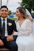 I couldn't believe how amazing the material is for the price!! Its truly beautiful I received so many compliments about it. I had to fix a little bit the sleeves because they were to loose,but it was fixable and perfect !!!
I was so happy that I could find the perfect wedding dress and affordable too!!! - Stephania T.
