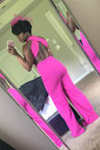This jumpsuit fits perfectly. Although I'm short, it still wasn't that long on me and I wore flat sandals with it. Gonna purchase another color! - Shaina T.