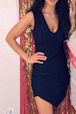 This dress is so sexy and sassy. Great buy. I'm usually in between a small and medium, but went medium based on reviews. It was the right choice. It's tight but not too tight. - Kelly M.