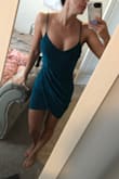 This dress is so pretty in person! The sparkle is amazing. It fits me perfect, I am normally a small. There is a lot of stretch which is nice too. Perfect night out dress! - Crystal K.