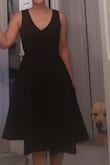 I am very very curvy, and this dress is great. I went with a small since I dont have to worry about it fitting my giant butt. It's true to size, it's not too tight or too large on my smaller half.
I knocked off a star because the skirt is longer than the original picture makes it seem. I know I'm short, so most knee length dresses hit me more like just below the knee or top of calf... this dress ends at my calves... even for a normally tall women, it would be long on her.
I dont have time to hem it for the event I bought it for, but it looks so great otherwise I'm not going to worry about it.
Highly recommend getting this staple. Ita great for a comfortable night out. Good for work. Great dress. - Penelope S.