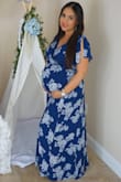 This was a perfect dress for my baby shower! I wanted a dress that I could also wear after my pregnancy. It's great because you can adjust the dress to your waist since it's a wrap dress! It's also super comfortable and got tons of compliments on it. I'm 8 months pregnant in this picture. - Laura P.
