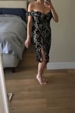 This dress is beautiful. It does fit a little snug, but I like the form fit. The only reason I gave it 4 stars is it's hard to move my arms. Overall, the dress is great! - Megan C.
