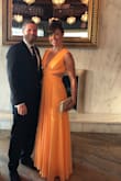 Stunning dress. Well made, Great cut. I'm usually a size 4/6 small but medium was the perfect fit.
I'm 5'11 and and can never find dresses that are long enough, with this dress I was able to wear 2 inch gold heels. - Molly B.