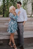 This was so precious for my engagement pictures. I love the dusty blue color and the 3/4 sleeves were great at hiding any arm rolls. I do recommend using fabric tape or a pin to keep the dress from blowing open if you're going to be outside at all. Overall, it was great!! - Kylie H.