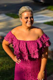 What a beautiful color I got compliments all night - only thing I would change is if it came in a little to me it like a mermaid more fitted but gorgeous none the less - Christina A.