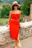 Not only was this outfit absolutely gorgeous, but it was so lightweight and comfortable! The fit was spot on, I received many compliments on the color. Perfect outfit to pack for a summer vacation! I would HIGHLY recommend this outfit! - Shaina M.