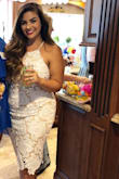 I wore this to my bridal shower and felt amazing!  It was comfortable and flattering. The only downside is that I was in between sizes, sizing down meant it was more snug on my hips but perfect everywhere else and then sizing up got the perfect fit on my hips and then a little big everywhere else. Also, be careful what you walk next to! I got caught in two different door handles and tore part of the lace - Devin K.