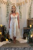 So beautiful and perfect for my bridal shower. Beautiful lace and a gorgeous bottom design! - Vanessa D.