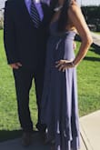 I wore this dress to a wedding. I was worried it wouldn't have enough coverage in the chest area. The straps adjust, I didn't need a strapless bra or inserts of any type. This dress fit perfectly, nothing was falling out. It was the perfect length also. I got a lot of compliments! 
Size M: 5'9, 36DD, 155lbs - Candice B.