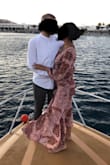 I was wearing this dress when I got proposed to. It was perfect. I love the flowy train. It is a bit snug in the waist but nothing that spanx can't fix. Overall though I loved it and the pictures. - Jehan M.