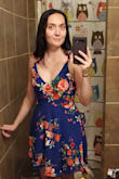 The material quality of this dress is AMAZING it's so soft and comfortable!! My only complaint is that the dress DOES cut lover then it looks on the model. - Kaela T.