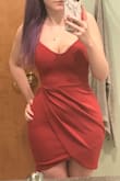This dress is made with great quality and is beautiful and flattering but it's also VERY short so if your hips are wide it spreads it open even more and can make it show more than you want. That may not be a problem if you size up. Mine was small on me even though I ordered my usual size so that could be part of the problem. Definitely size up! - Alyssa H.