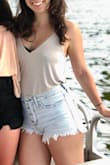 This shirt is fantastic. Very feminine. True to size. Anti-sweat. Great color. Light. Goes with a lot. What more could you ask for? - Madison L.