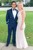 I wore this dress to an Air Force Ball, and it was the perfect dress for me. It was elegant, classy, comfortable, and flattering! I received many compliments! It fits true to size, but I did have to take about 0.5 inch off the bottom because I chose not to wear heels with it. I also tacked in my favorite bra to the dress to make the chest fit nice and smoothly. 10/10 happy with this dress! - Allison H.